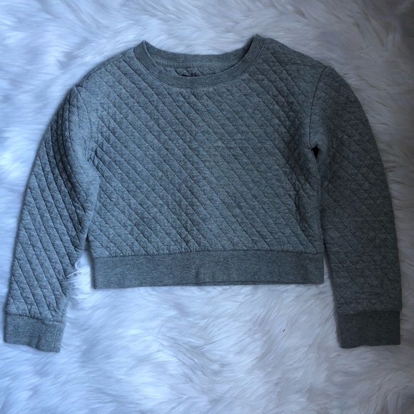 GAP Kids Grey Quilted Sweatshirt Top Size Small - Picture 2 of 4
